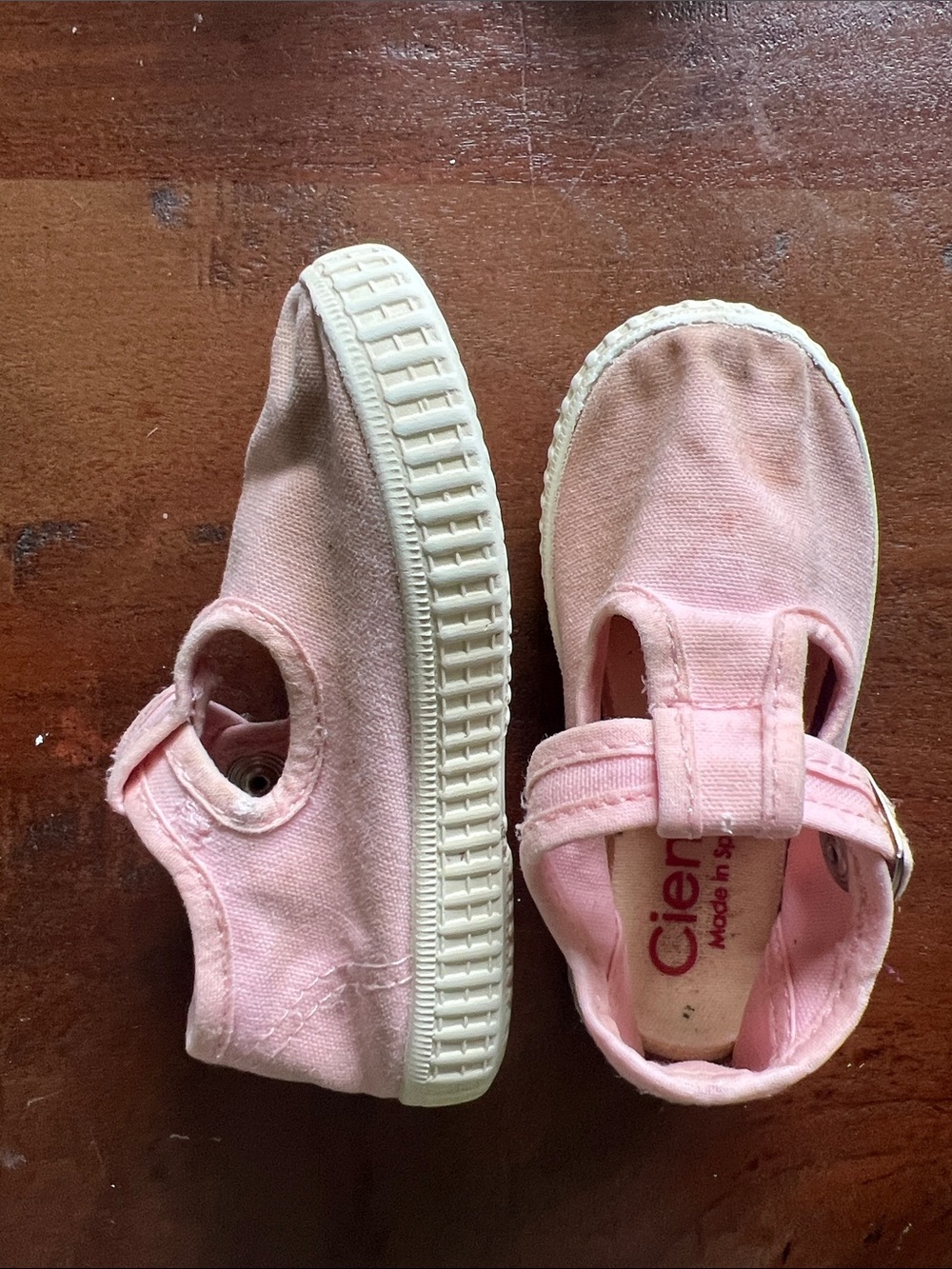 Cienta Pink Canvas Mary Jane Sneakers
